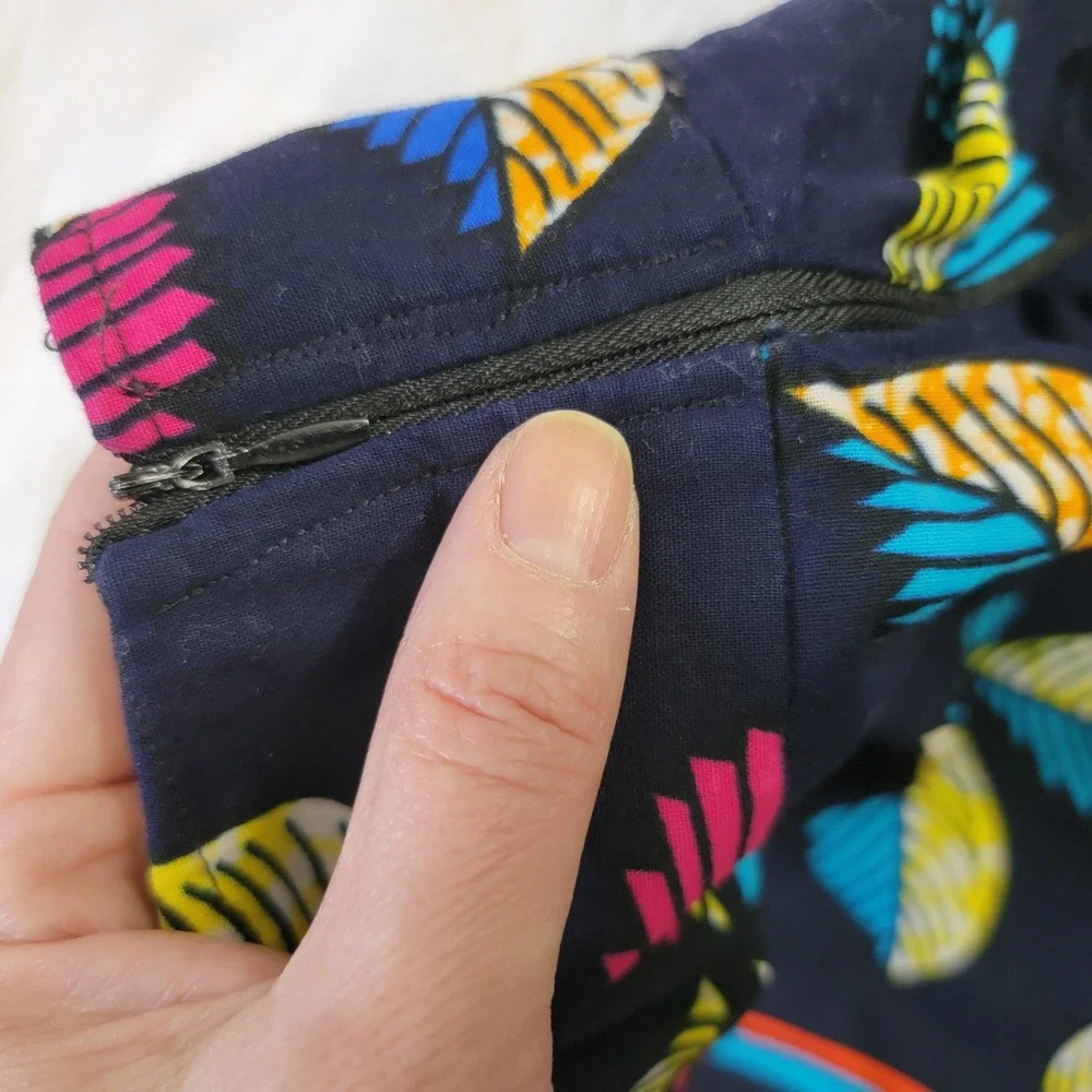 Crowned Free Ignite Skirt African Print‎ Hi-Low Skirt Pockets Tanzania L XL